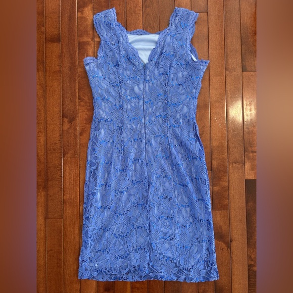 Scarlett Periwinkle Blue Lace Sleeveless Dress with Sequins Size 6 - Picture 10 of 13